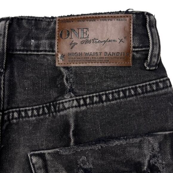 NWT ONE X ONETEASPOON High Waisted Bandits Denim Short Sz 24 Double Bass - Picture 7 of 7